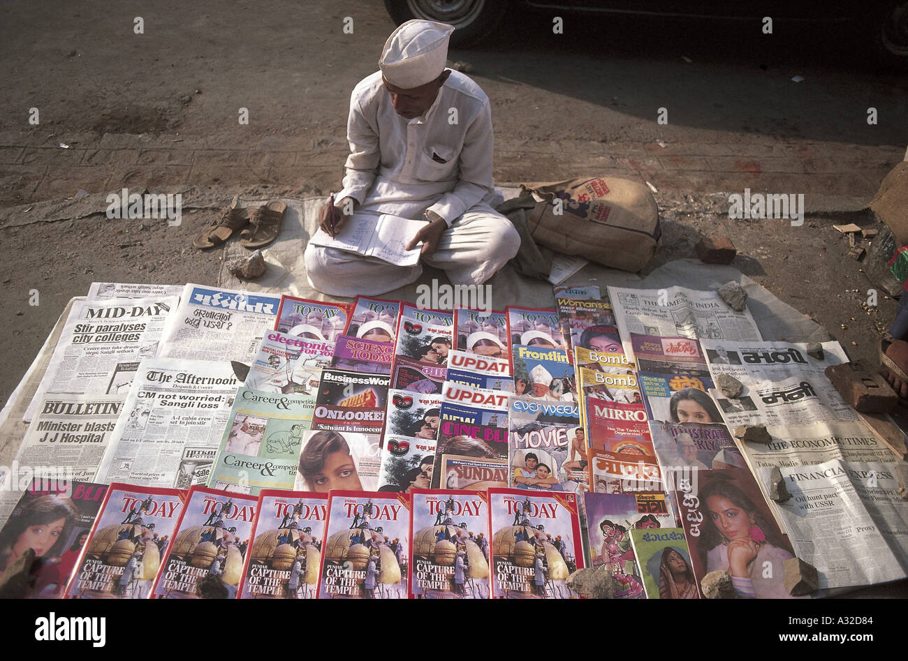Indian Street Vendor Sell Popular News Papers Editorial Stock Photo - Image  of advertising, display: 68733538