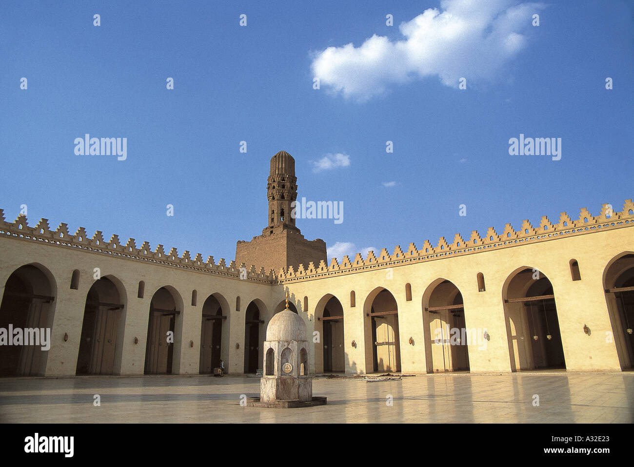 Courtyard of the Hakim Mosque named after Al-Hakim bi-Amr Allah, the sixth Fatimid caliph and 16th Ismaili Imam Stock Photo