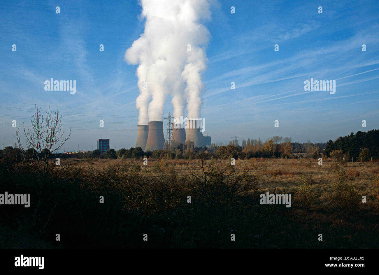 Steam Emissions from the Cooling Towers of a coal fired power station