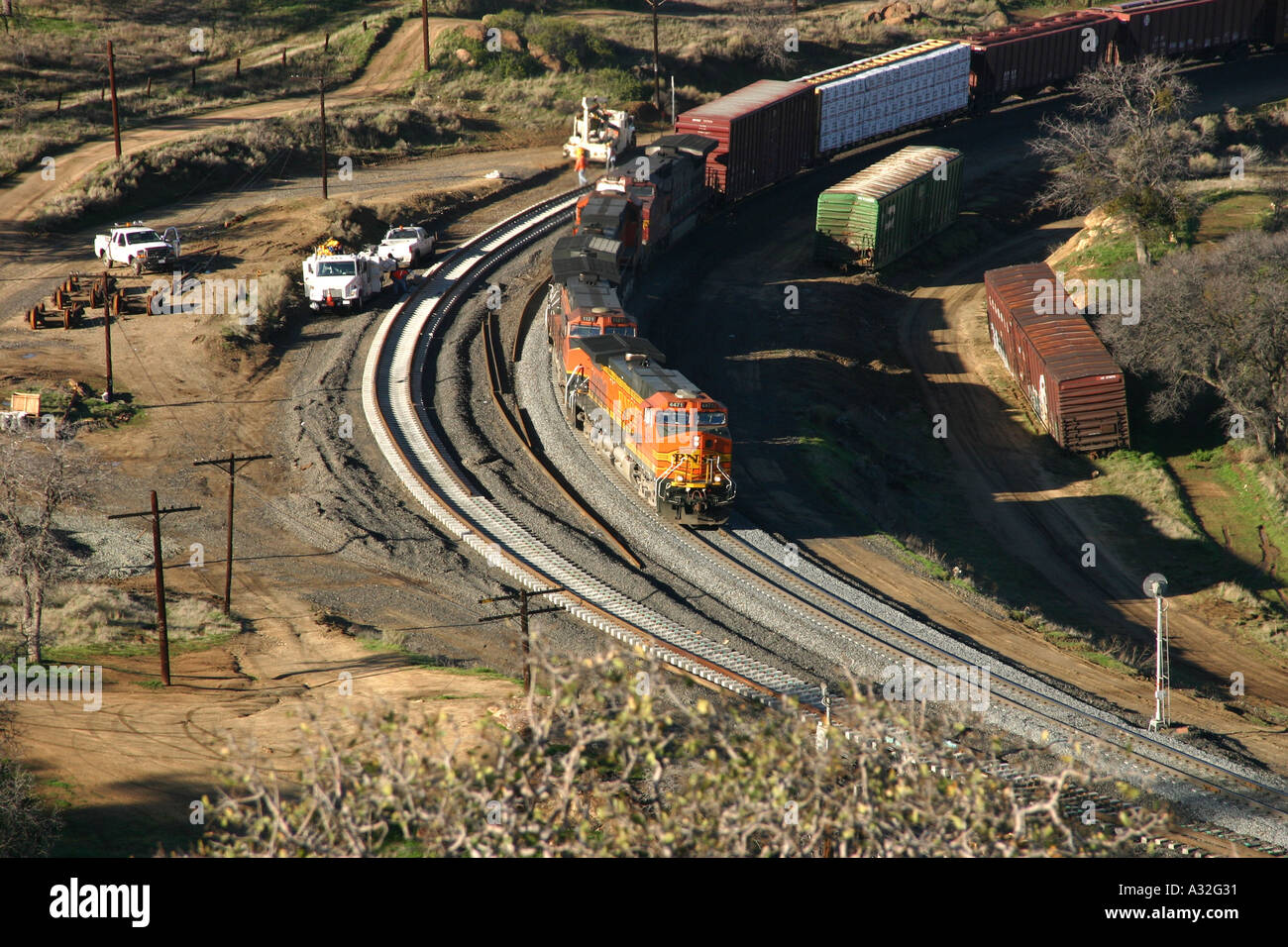 BNSF Freight Train at Tehachapi Loop California USA Stock Photo Alamy