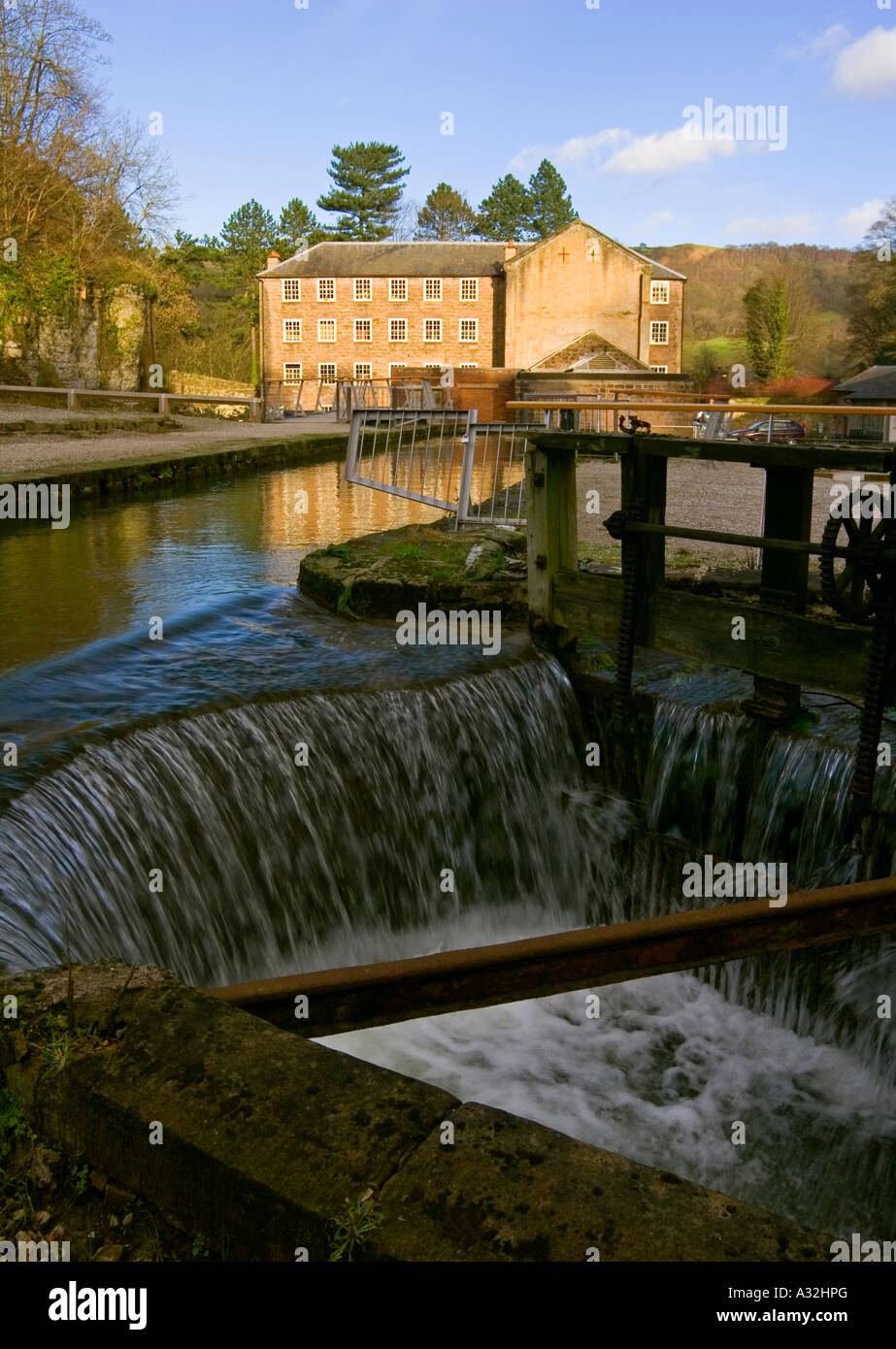 Cromford Mill Derbyshire England the first water powered cotton spinning mill in the world built 1771 now a world heritage site Stock Photo