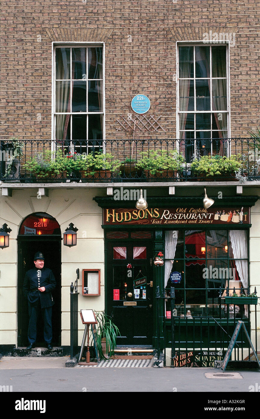 221B Baker Street, fictional home of Sherlock Holmes, London, United Kingdom Stock Photo