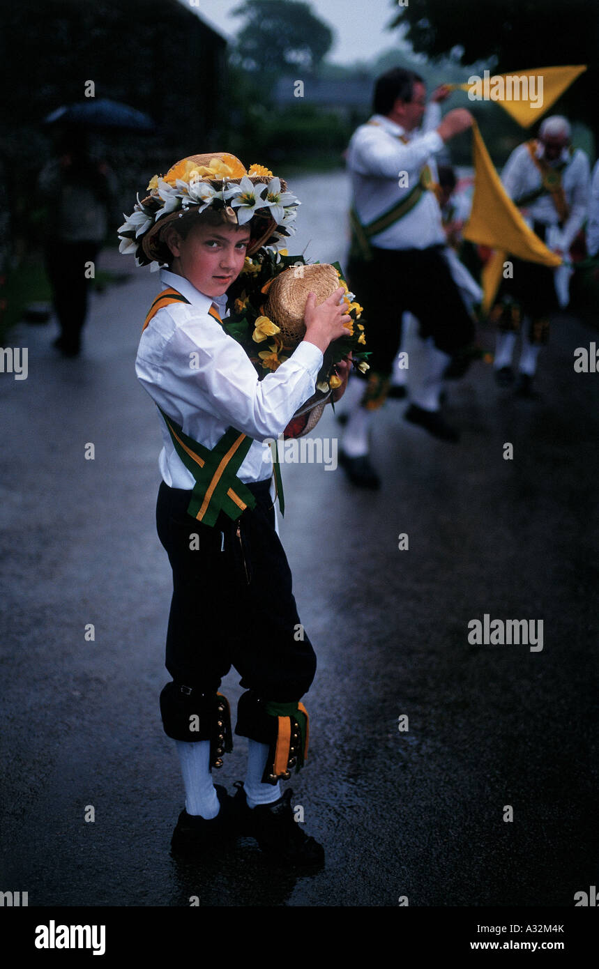 Young Morris Dancer, ChapelenleFrith, Peak District, Derbyshire, England, United Kingdom