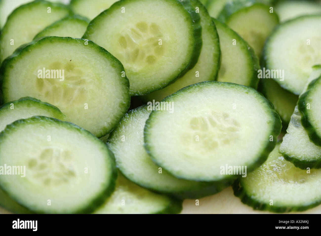 Cucumber in plates Stock Photo