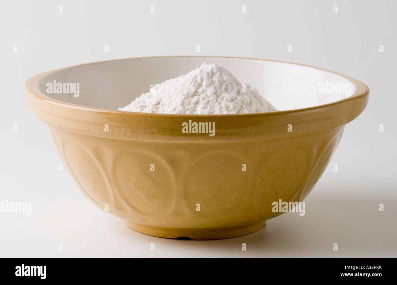Mixing Bowl with Flour in Stock Photo