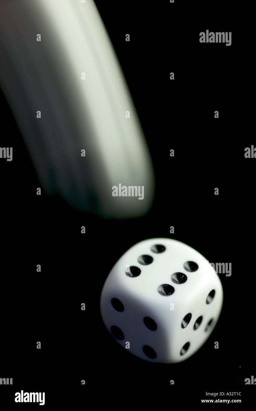 two dice being thrown Stock Photo Alamy
