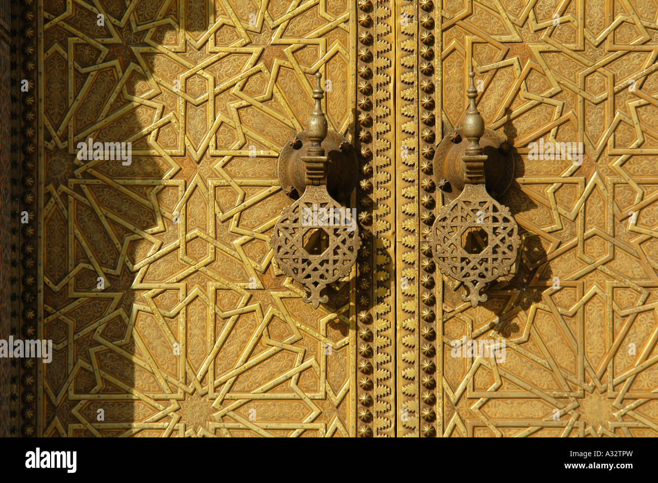 Brass gate of the Royal Palace in Fes, Morocco Stock Photo - Alamy