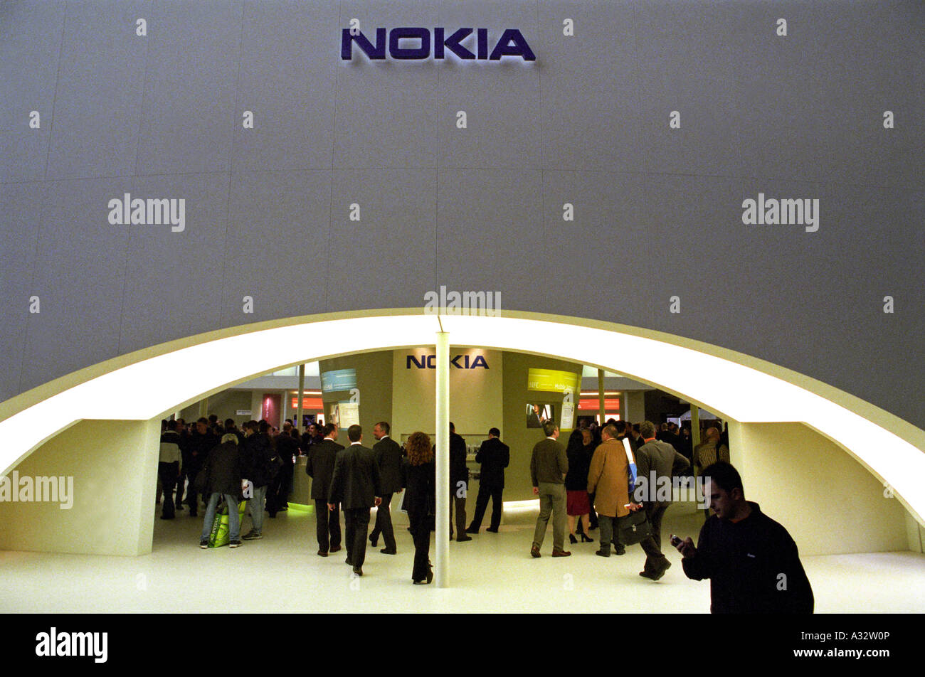 CeBIT 2005 - the booth of NOKIA GmbH, Hannover, Germany Stock Photo