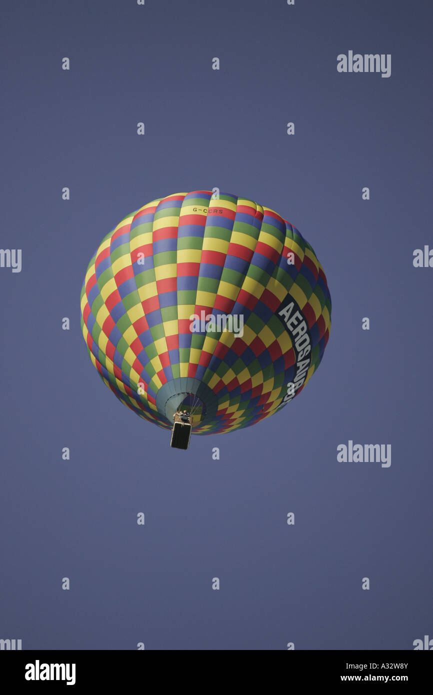 Hot air balloon in clear blue sky Stock Photo - Alamy