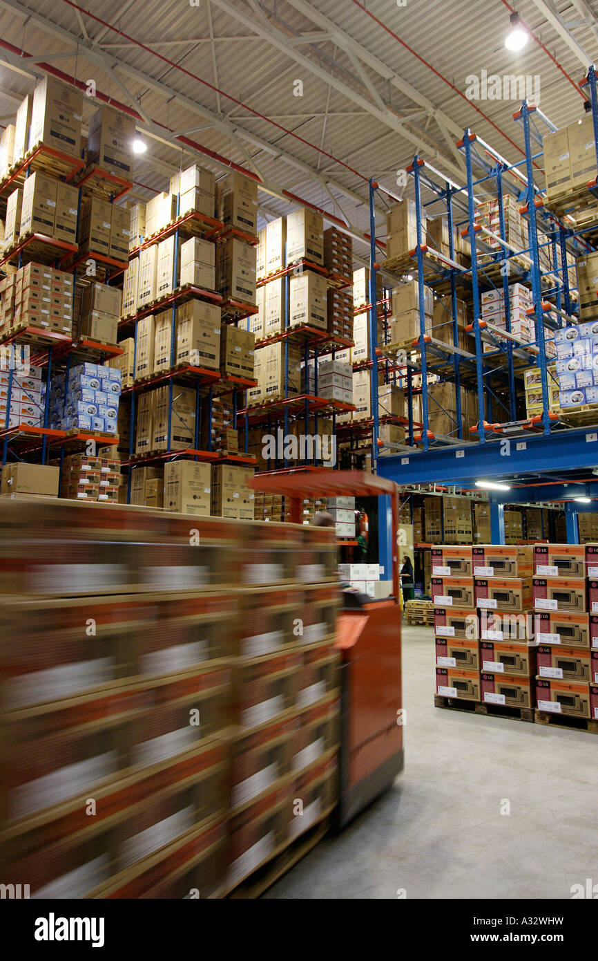 A high rack warehouse, Willich, Germany Stock Photo