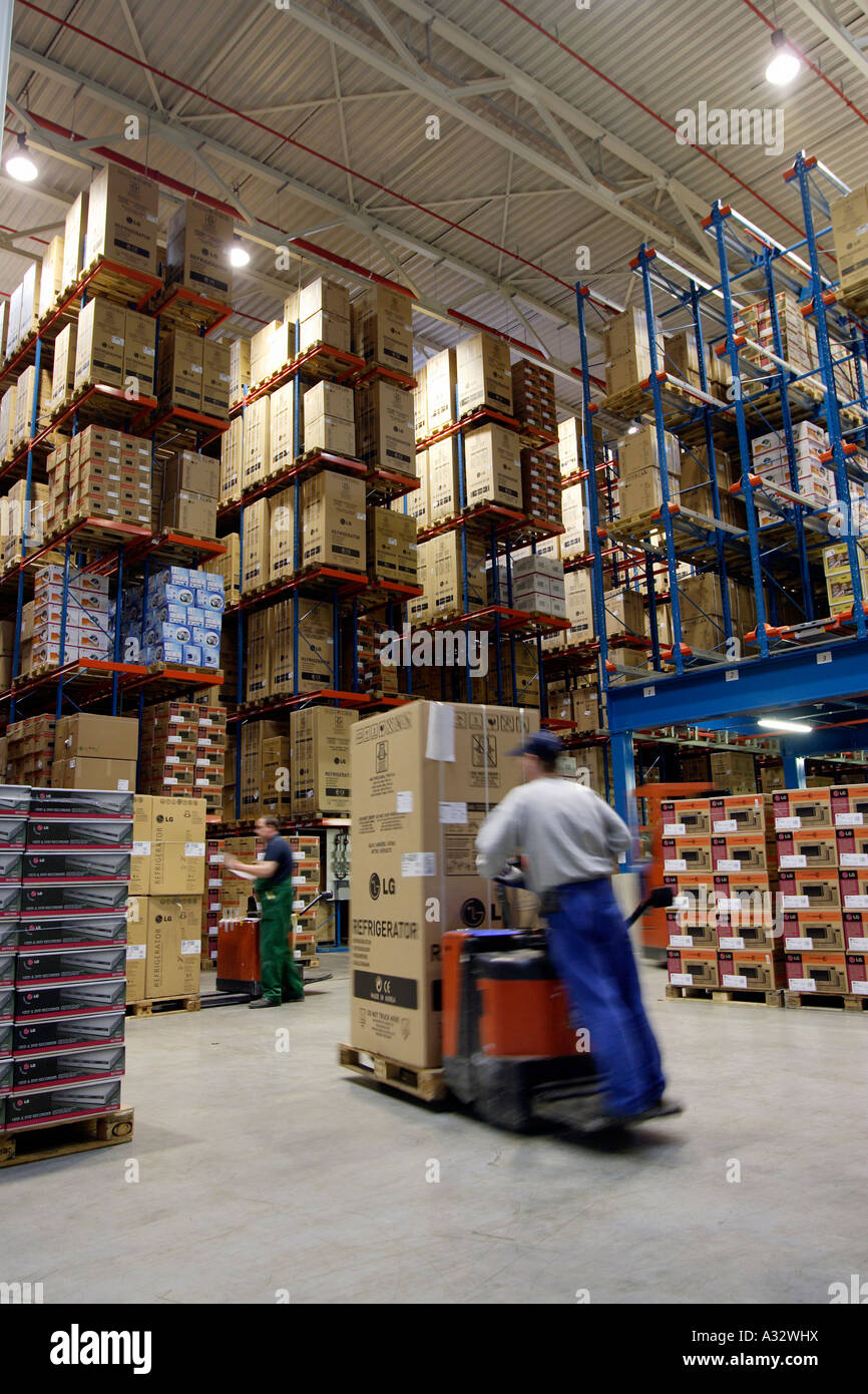 A high rack warehouse, Willich, Germany Stock Photo