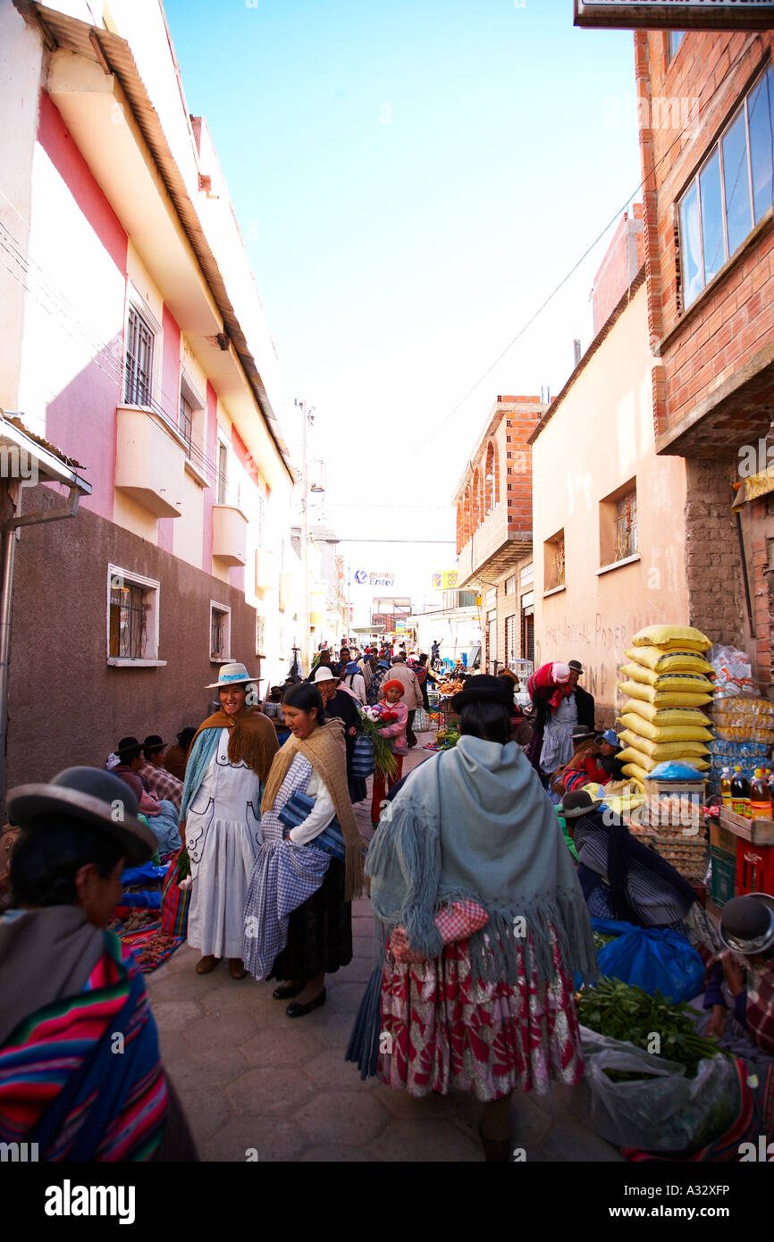 women in market copacobana bol Stock Photo