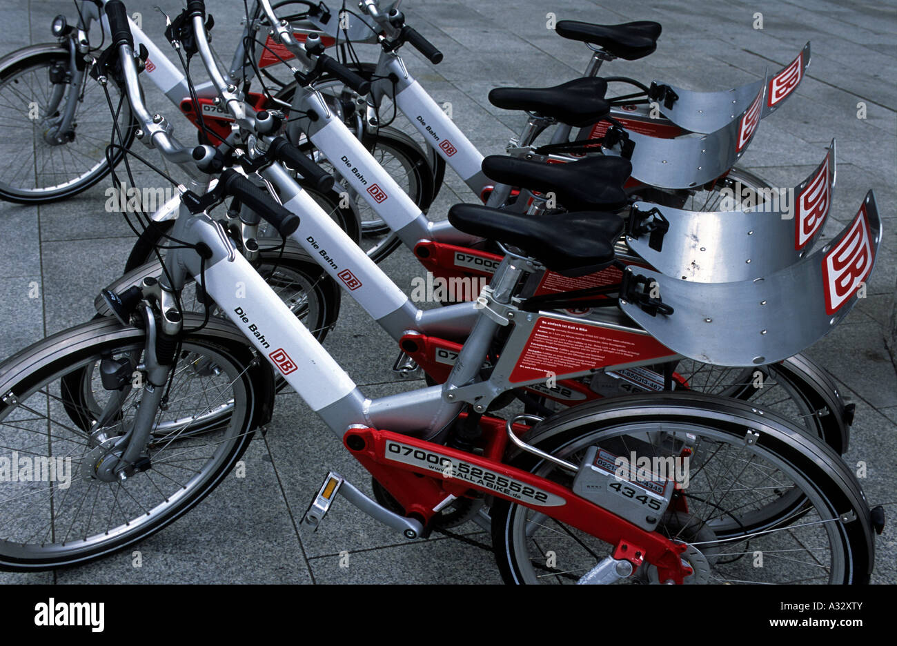 German Rinding Bycicles Deutsche Bahn (German Railways) bicycles for hire Stock Photo - Alamy