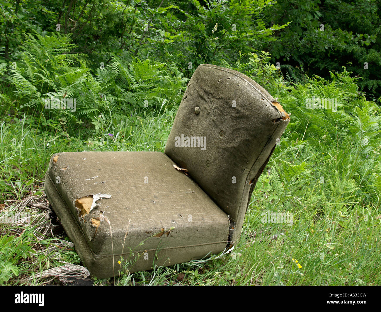 Broken Down Decayed Easy Chair In The Nature Stock Photo Alamy
