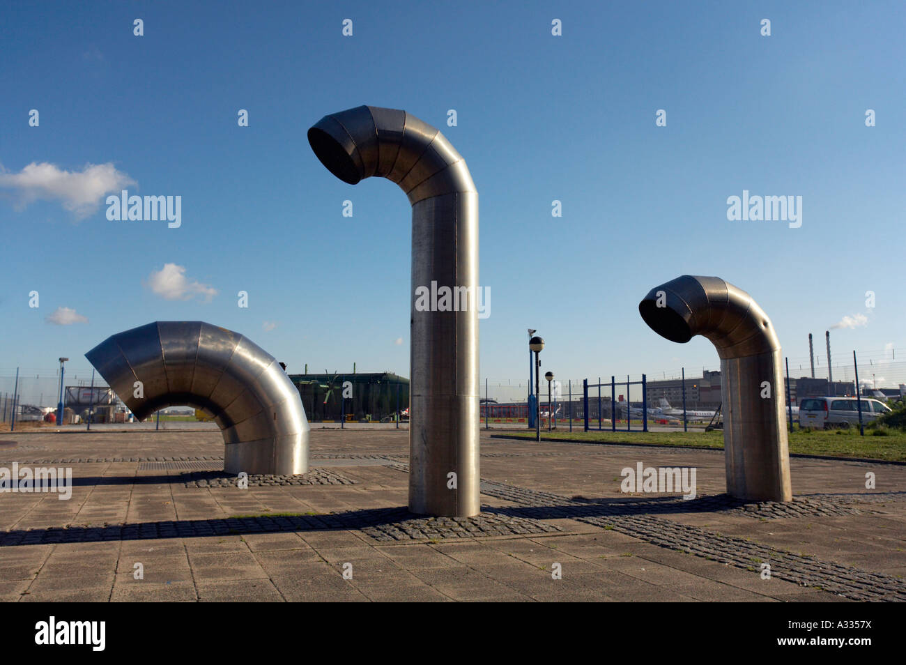 Ventilation ducting near London City Airport Stock Photo Alamy