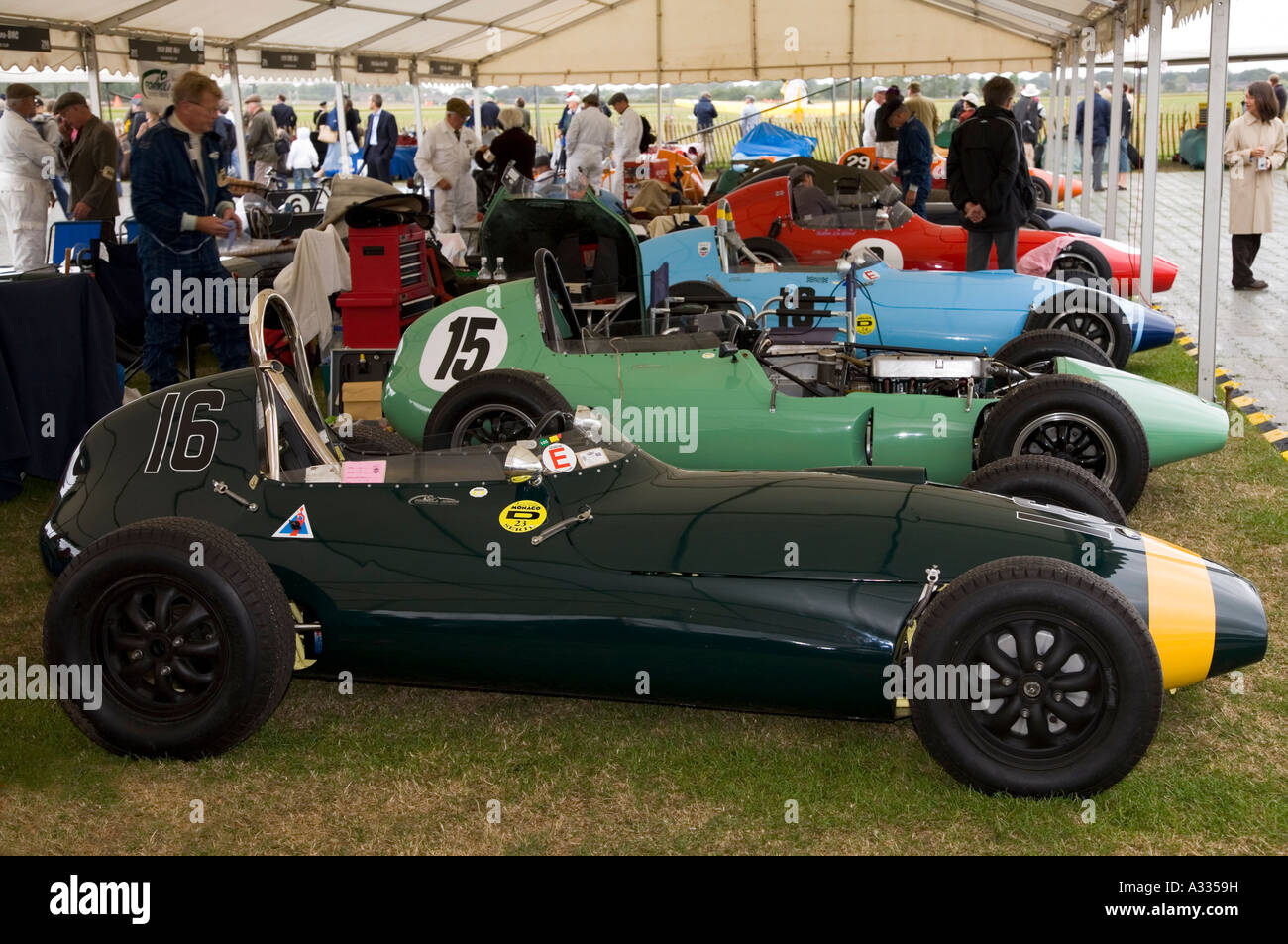 1952 Lola Ford Mk2 in the paddock at Goodwood Revival, Sussex, England. Stock Photo