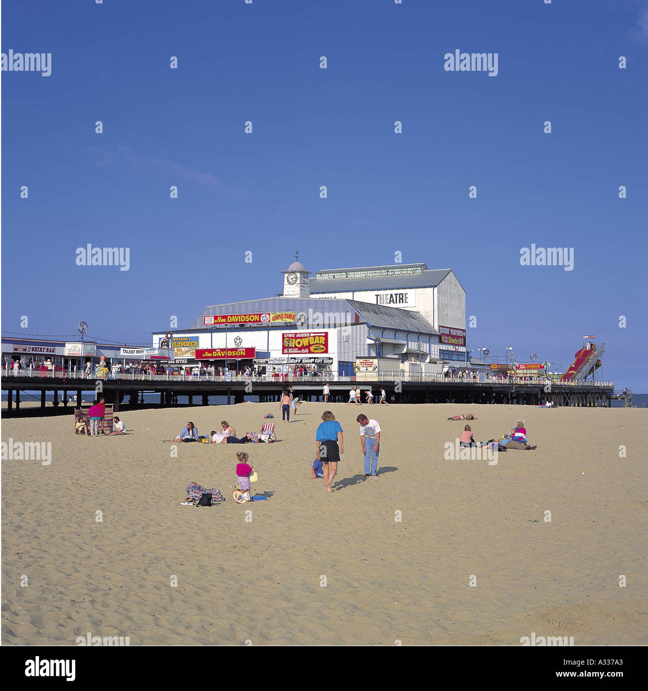Britannia Pier Beach Stock Photo Alamy