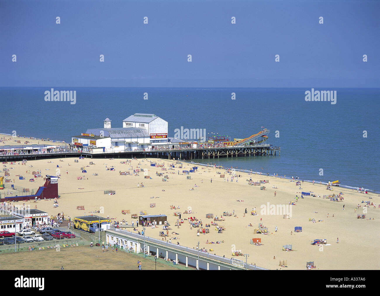 Britannia Pier Beach Stock Photo Alamy