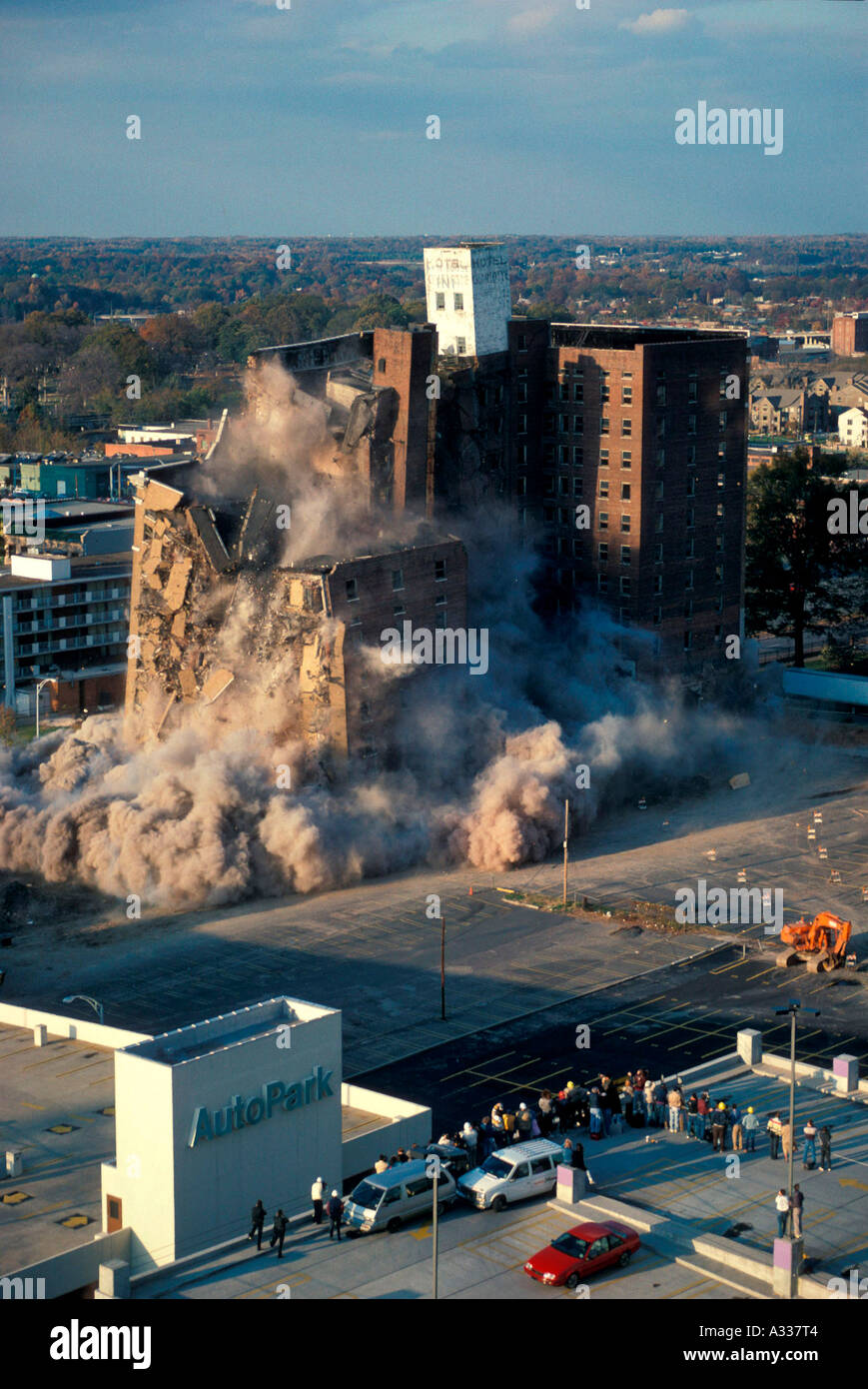 Building implosion sequence FC0 Stock Photo