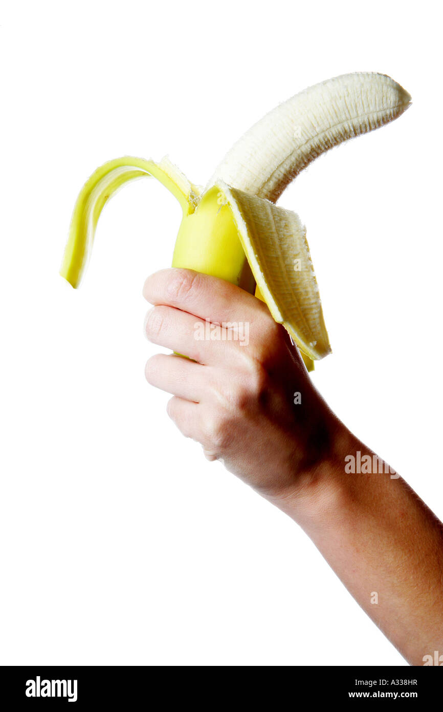Woman Holding a Banana Model Released Stock Photo Alamy