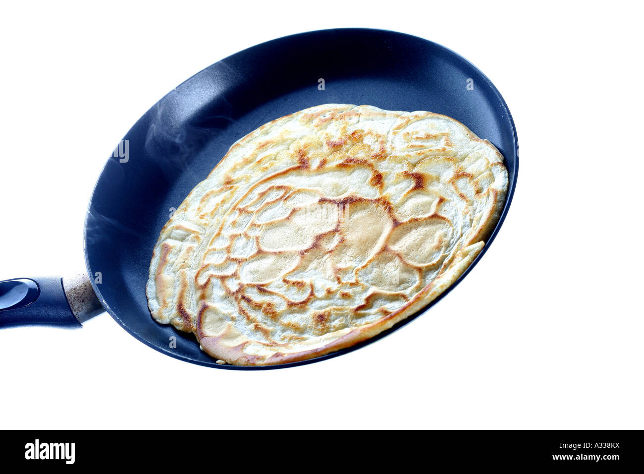Pancake in Frying Pan Stock Photo Alamy