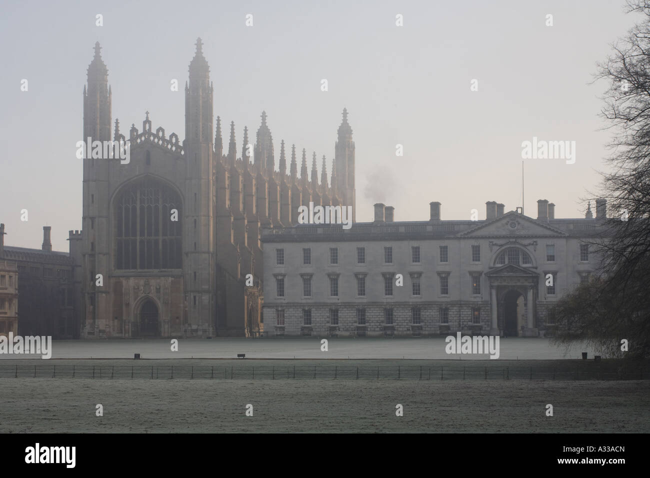 'Kings college' chapel 'Cambridge University' frosty, winter early morning Stock Photo