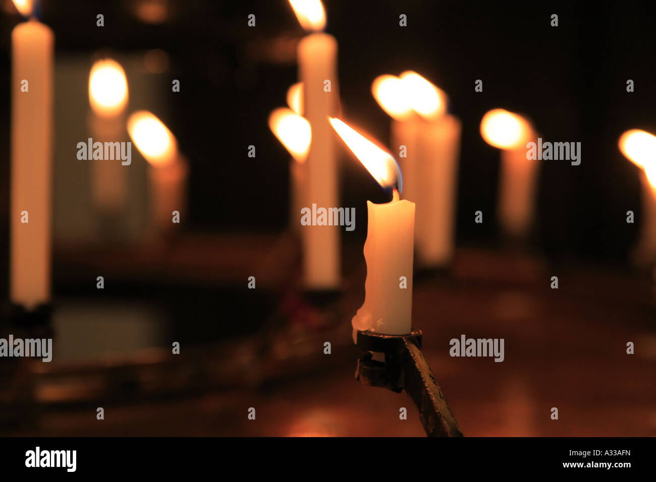 "Prayer candles" in "Catholic church Stock Photo Alamy