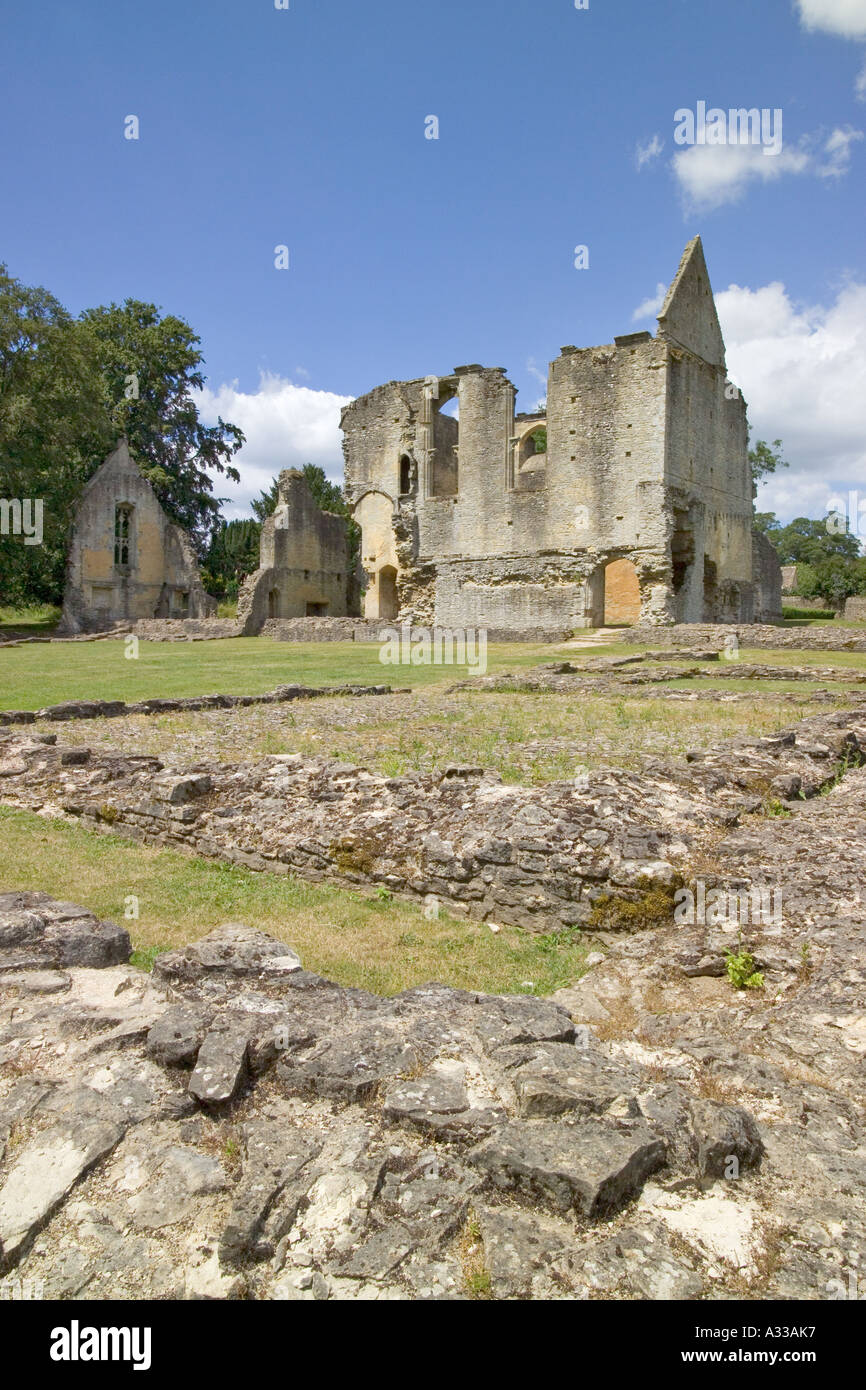 The ruins of Lord Lovell's 15th Century manor house at Minster Lovell, Oxfordshire Stock Photo