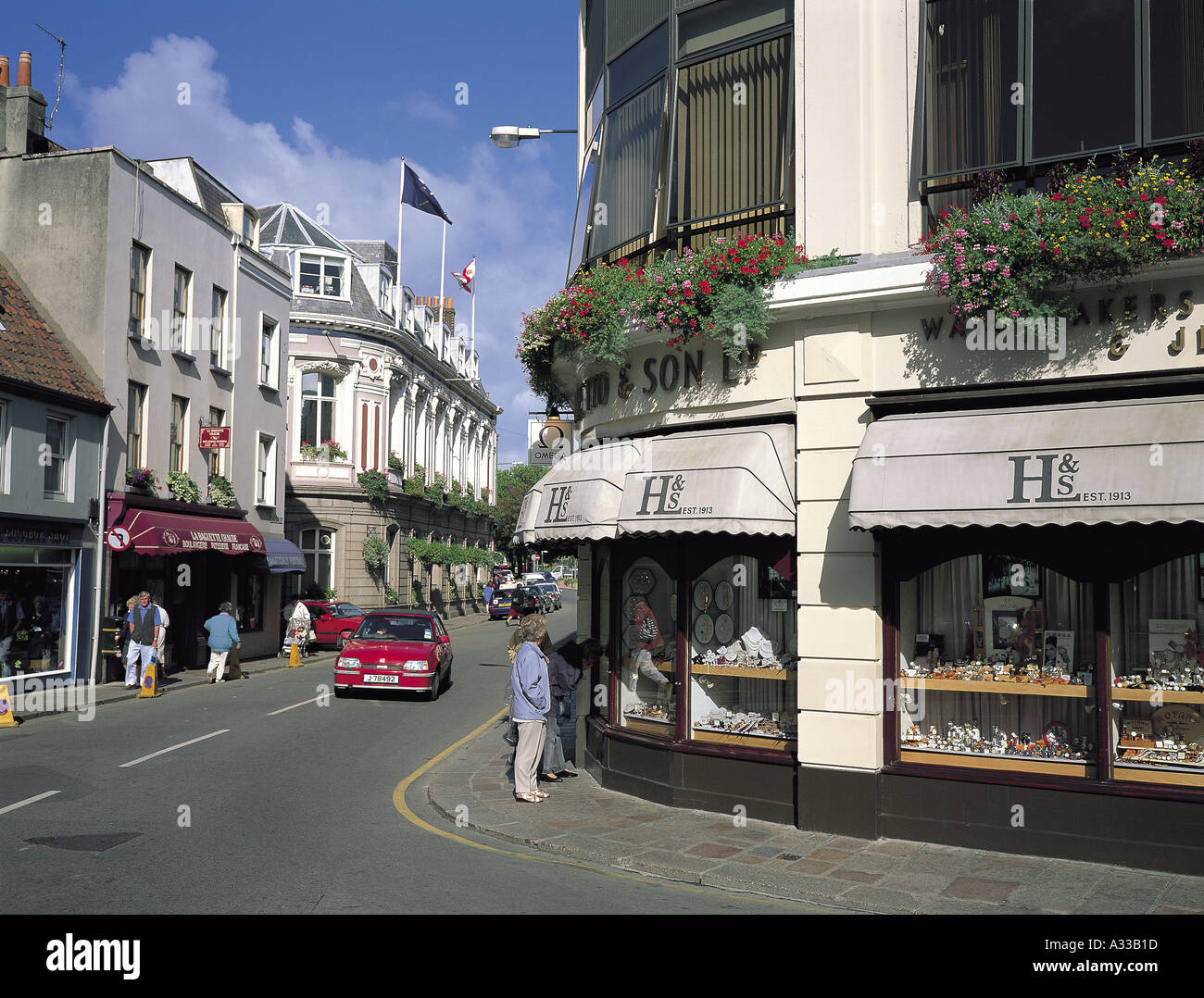 St Helier Shops Stock Photo Alamy