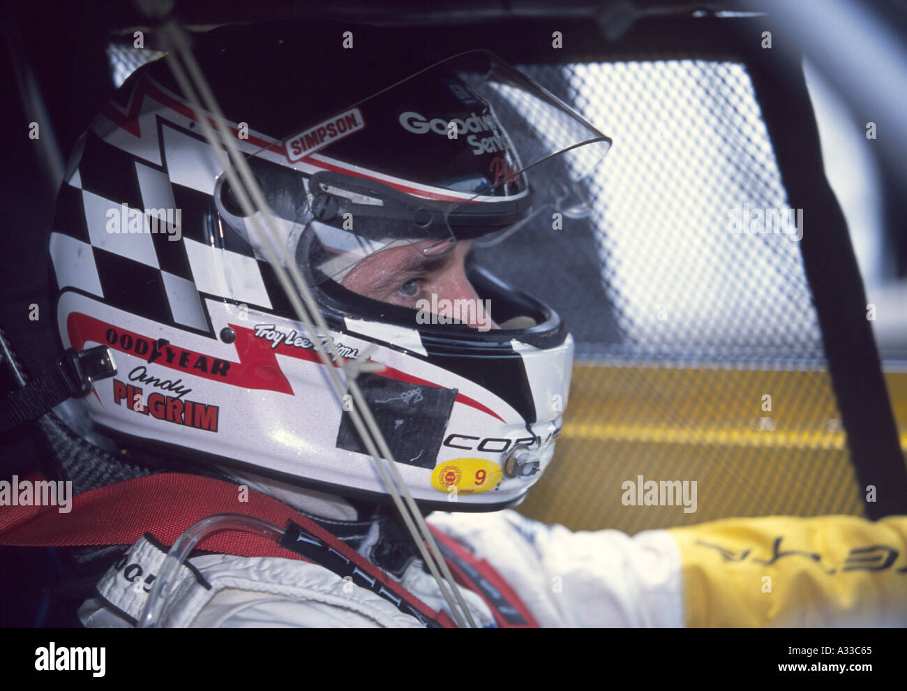 Andy Pilgrim in his Corvette Racing C5-R at Mid-Ohio, 2002 Stock Photo