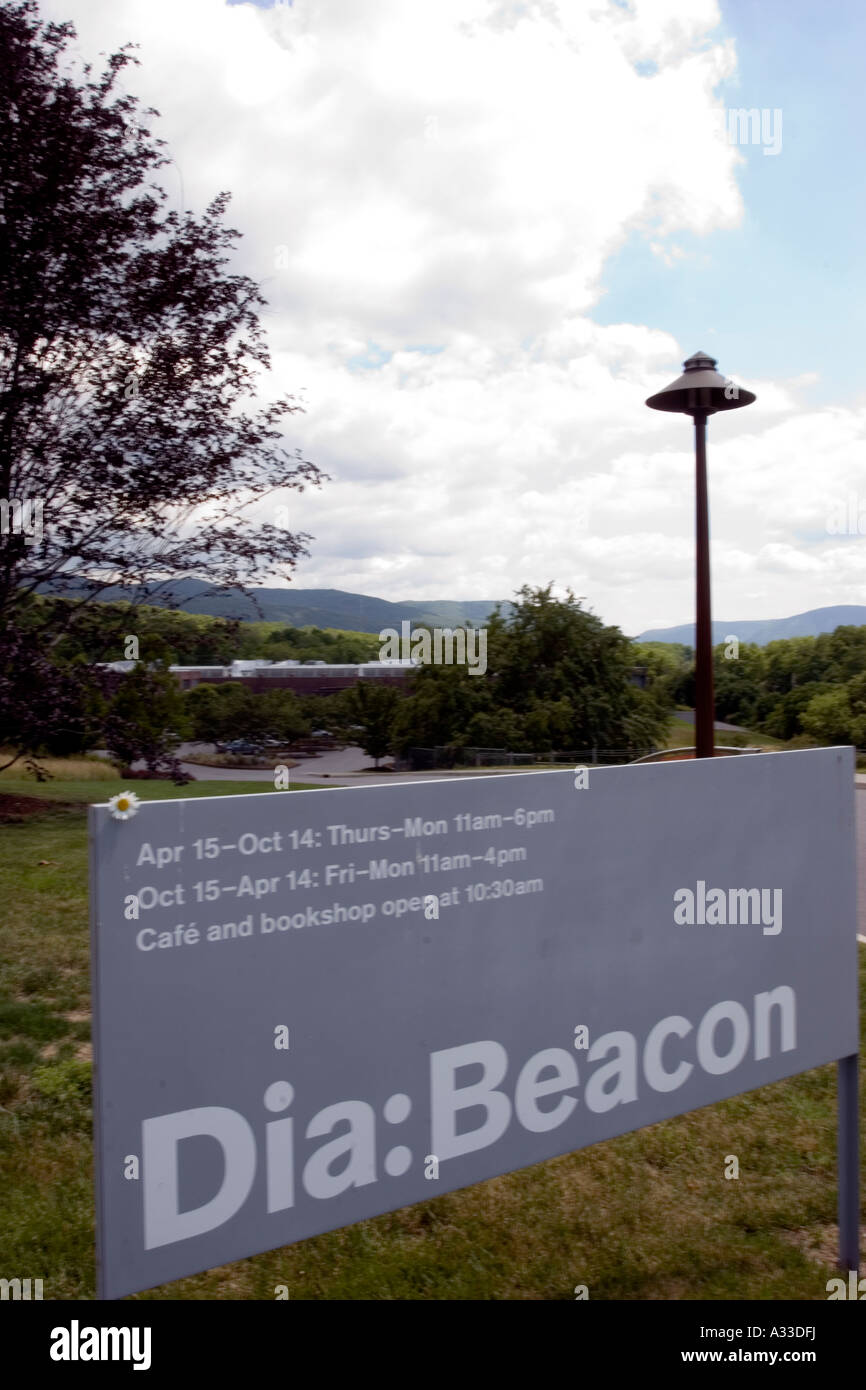 image of the sign at the entrance of Dia Beacon, a museum of art in