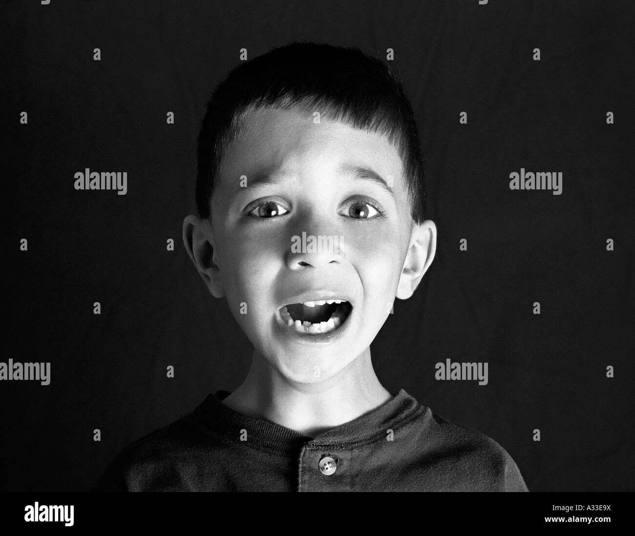 Young boy making a goofy silly face. Stock Photo