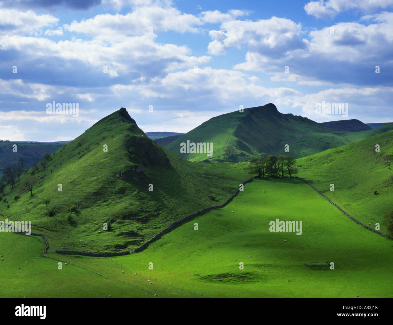 Parkhouse Hill and Chrome Hill Peak District National Park Derbyshire Stock Photo