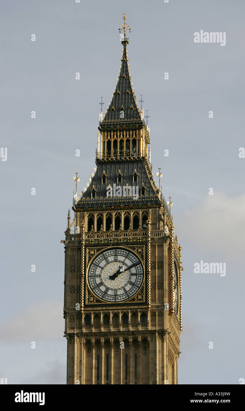 close up of big ben houses of parliament london england Stock Photo