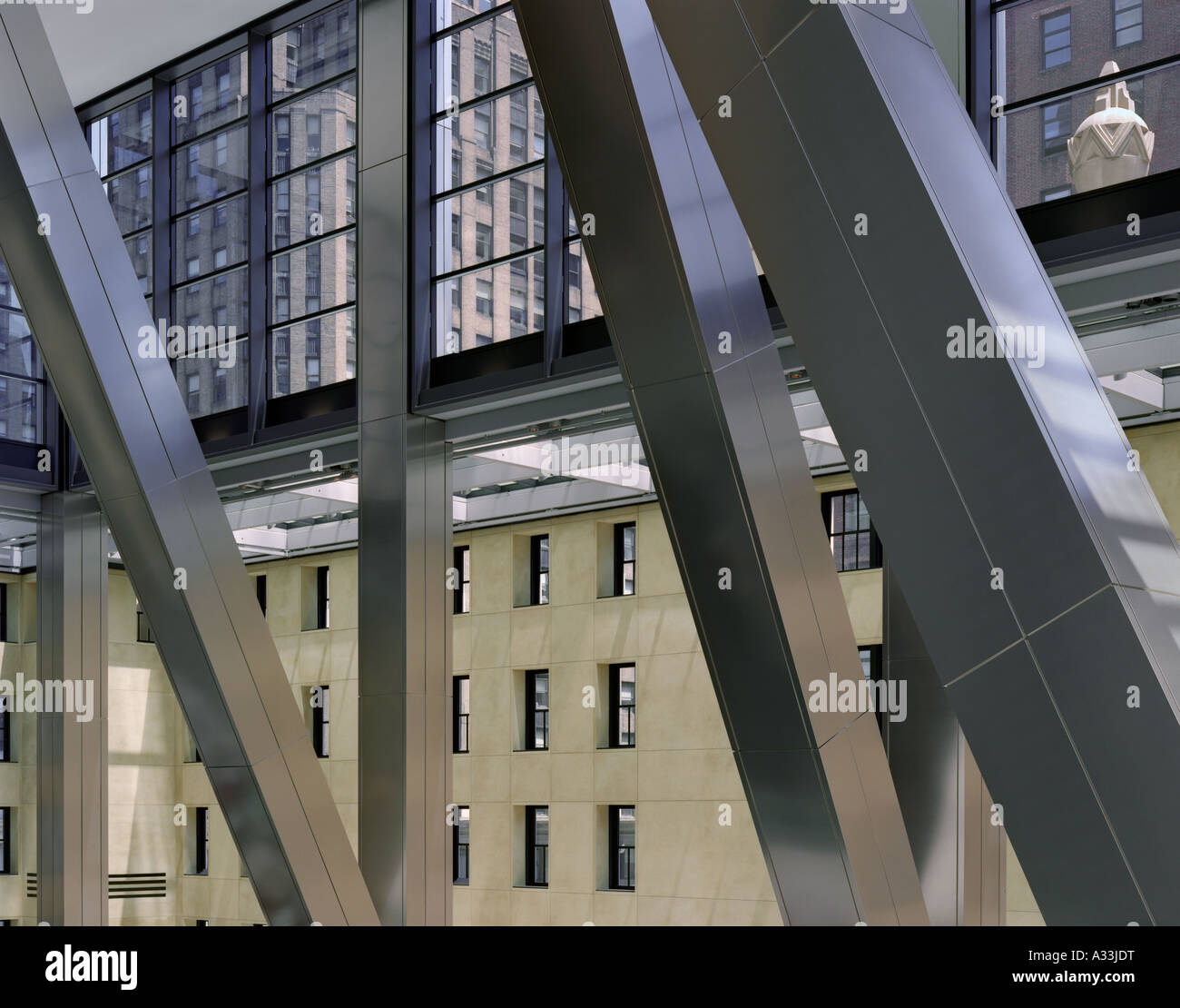 Hearst Tower, 300 West 57th Street, New York. 2006. Beams Architect: Foster and Partners Stock Photo