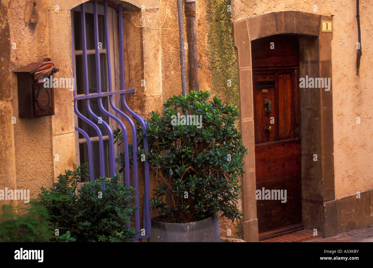 Traditional french street scene with doors and windows, Provence