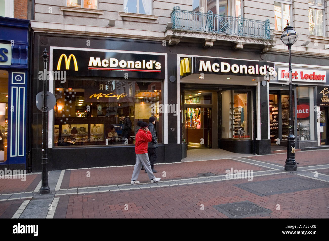 A McDonalds restaurant with unusual black frontage Grafton Street