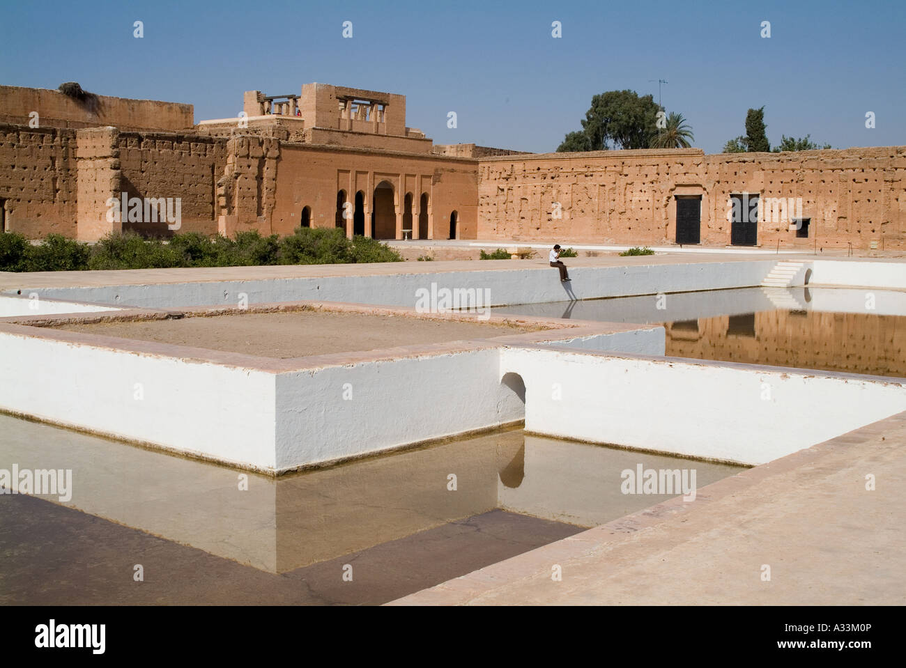 El Badi Palace, Marrakech. 1578. Pool Stock Photo