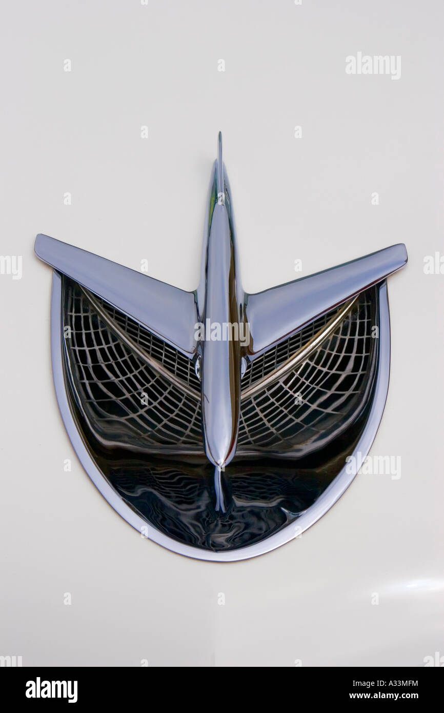 Abstract detail of a classic 1956 Buick Super automobile. Stock Photo