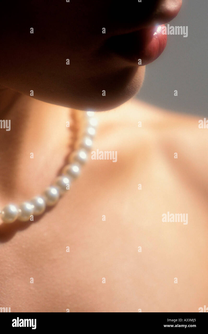 Woman with pearls MR479 Stock Photo