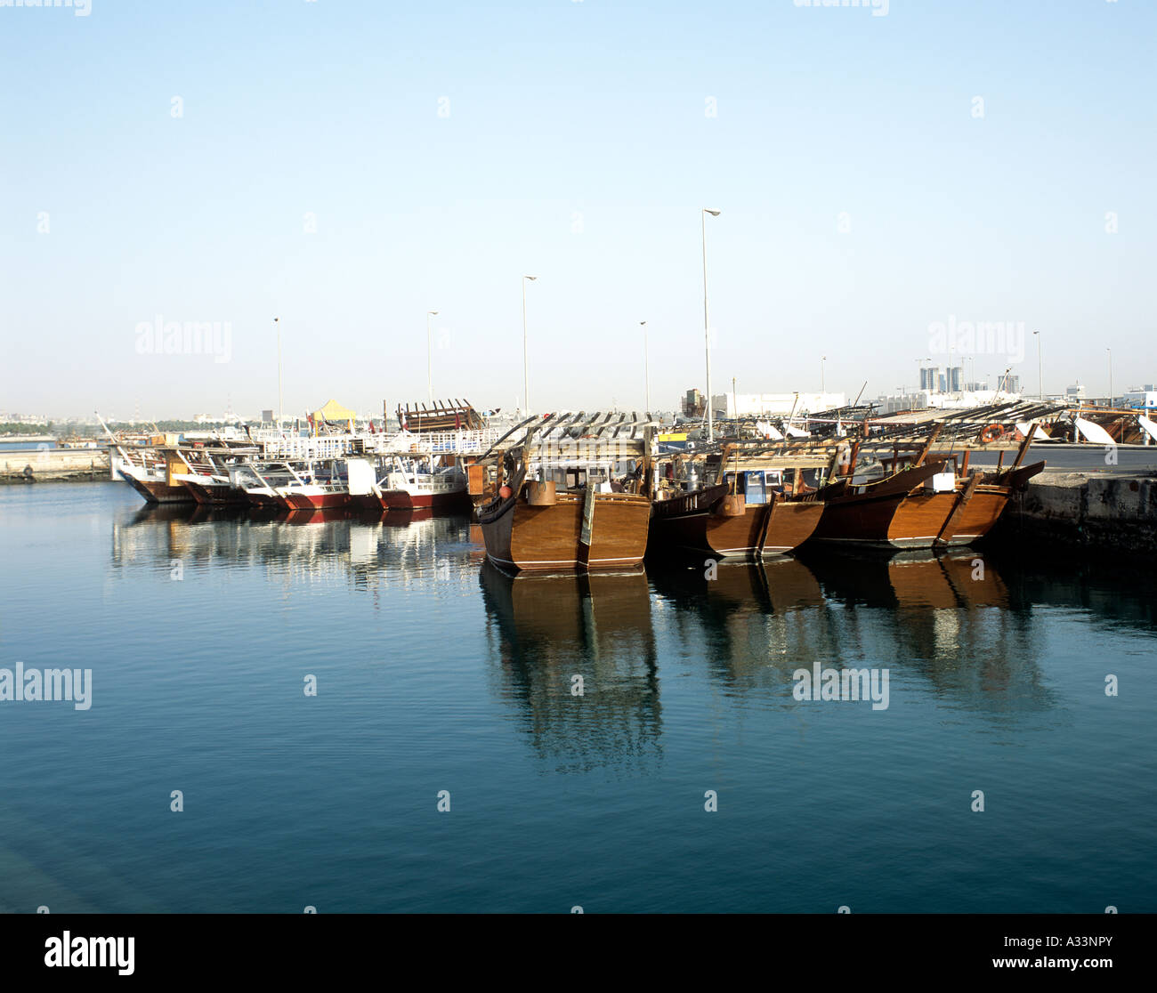 FISHING HARBOR IN DOHA QATAR Stock Photo Alamy