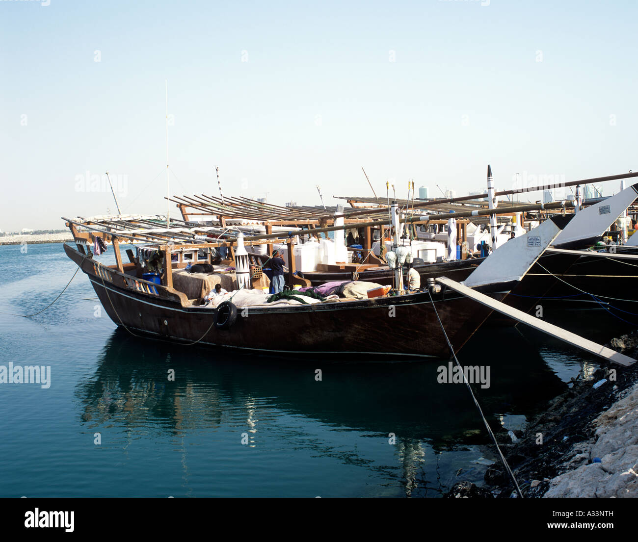 FISHING HARBOR IN DOHA QATAR Stock Photo Alamy