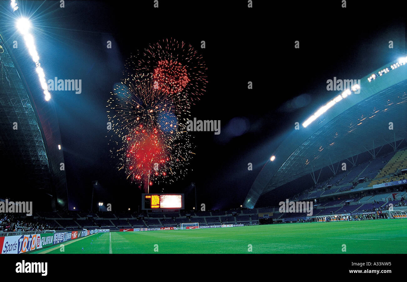 The Firework In Soccer Stadium Stock Photo Alamy The Firework In Soccer Stadium Stock Photo Alamy