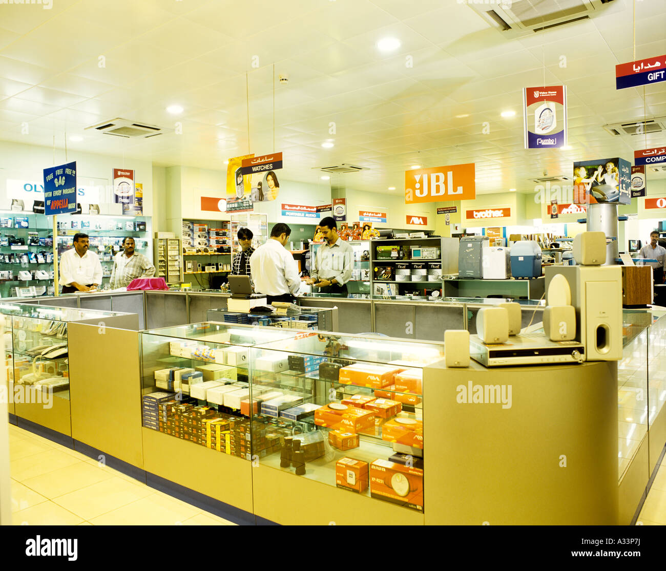 A SHOP SELLING ELECTRONIC GOODS IN DOHA QATAR Stock Photo