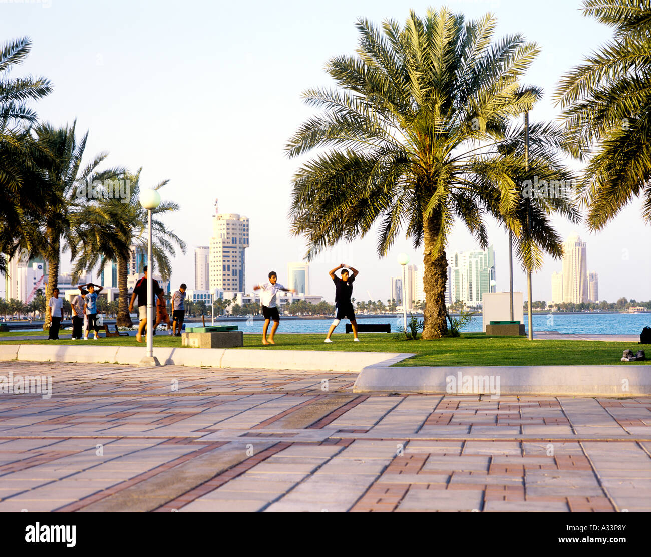 DOHA CORNICHE QATAR Stock Photo