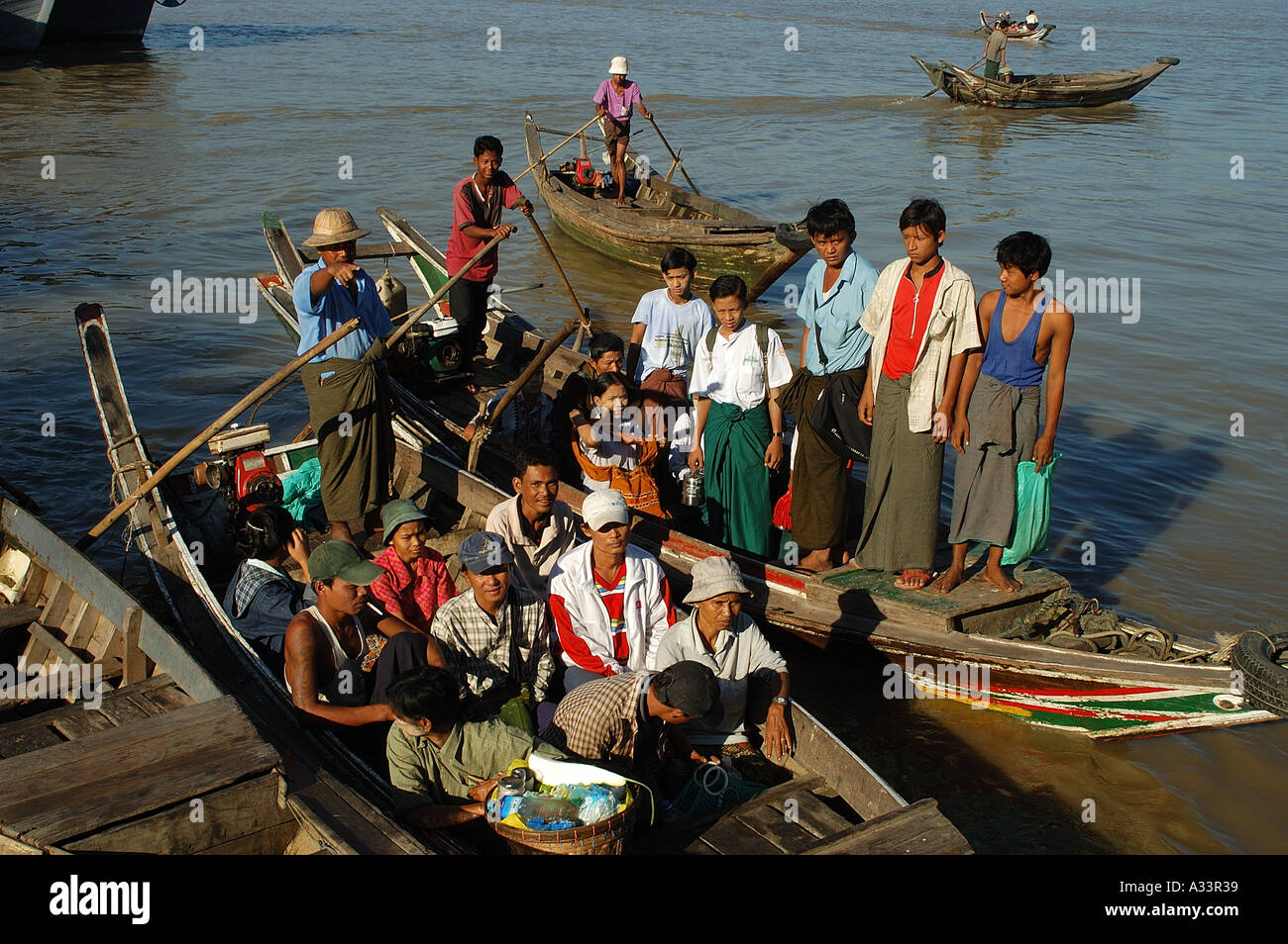 river taxis Yangon Burma Myanmar Stock Photo Alamy