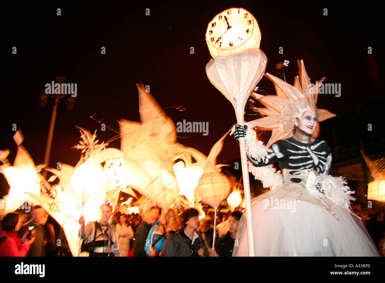 Burning of the Clocks Procession Brighton Stock Photo Alamy