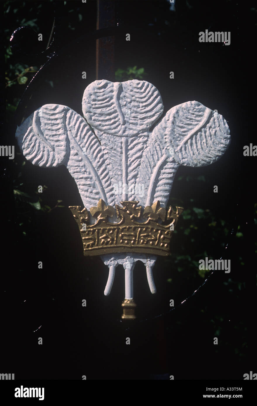 Prince of Wales Feathers Crest Welsh Culture Lifestyle Wales Stock