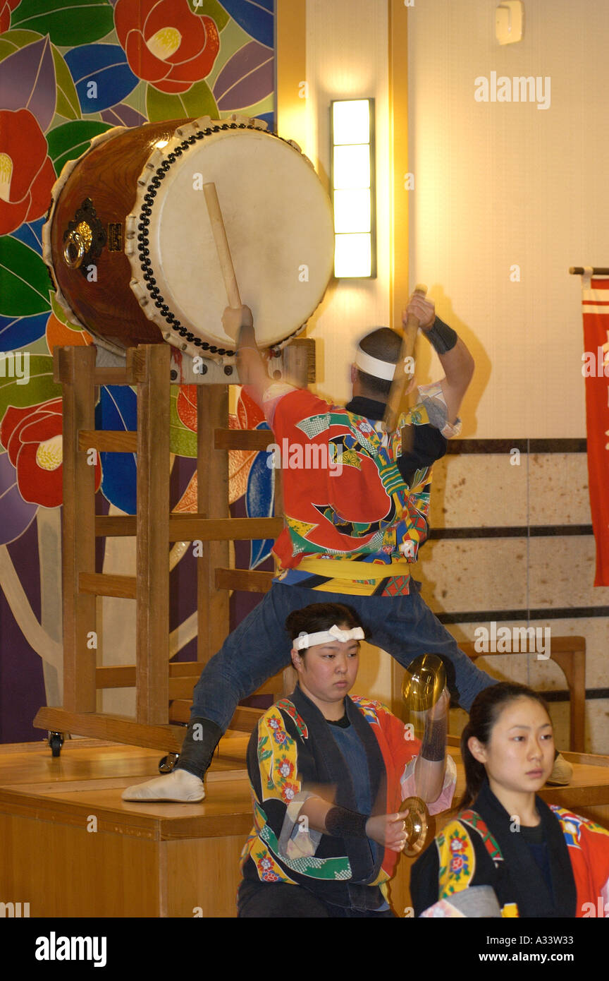 Taiko Japanese drumming group Matsuyama Shikoku Japan Stock Photo Alamy