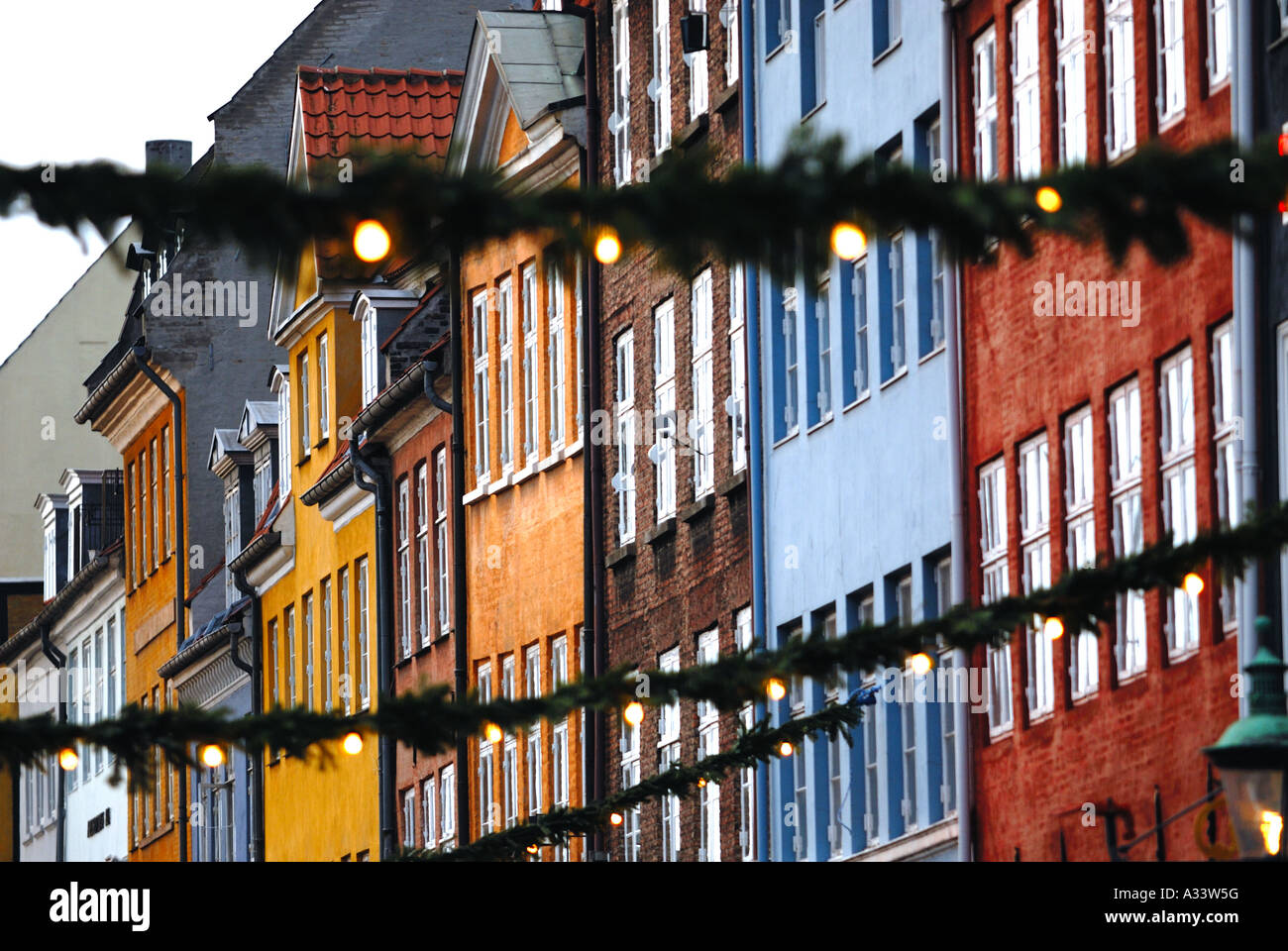 Nyhavn Copenhagen Denmark colourful houses Stock Photo Alamy